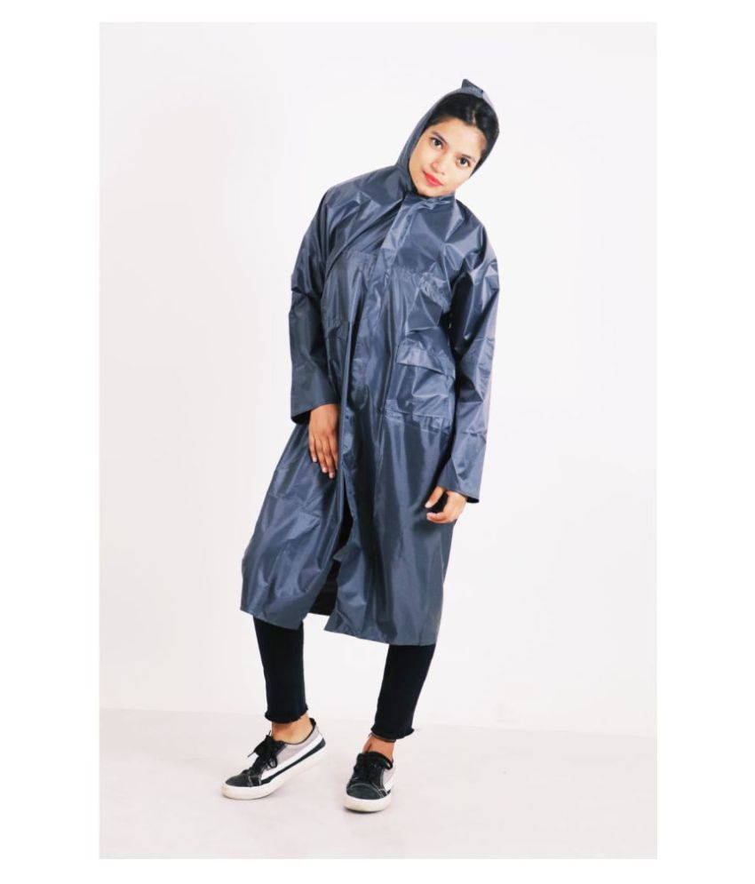 Shanaya Garments Waterproof Nylon Long Raincoat Navy Buy Shanaya Garments Waterproof Nylon