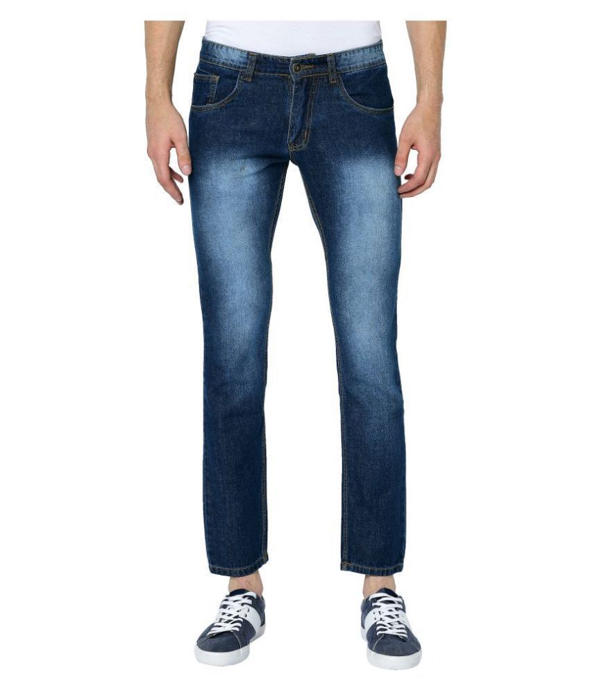 Studio Nexx - Dark Blue 100% Cotton Slim Fit Men's Jeans ( Pack of 1 ...