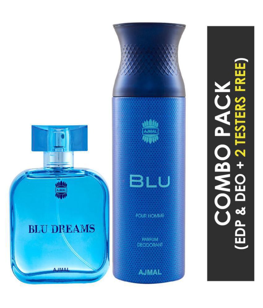Ajmal Blu Dreams EDP Citurs Fruity Perfume 100ml for Men and Blu Homme ...