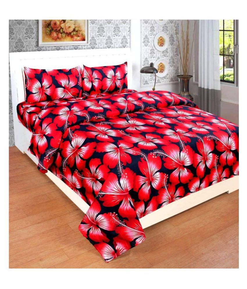 SHAKRIN Glace Cotton Double Bedsheet with 2 Pillow Covers - Buy SHAKRIN ...