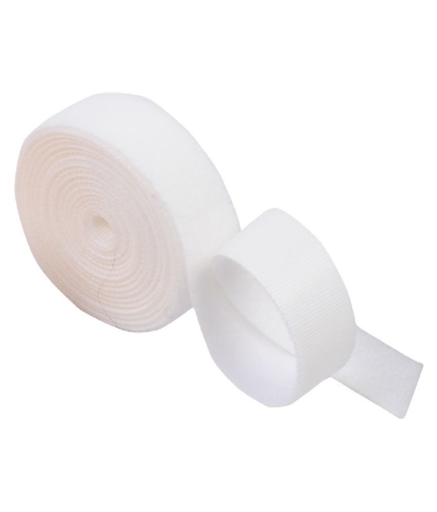     			Self Gripping Double Sided Hook and Loop fastener Tape, Reusable, 20 mm, Pack of 2 mts , color White