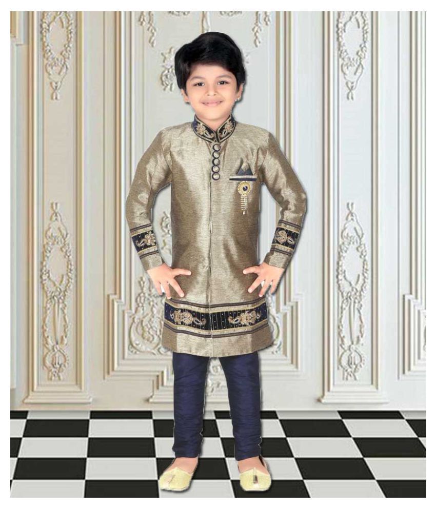 AHHAAAA Ethnic Indo Western Sherwani with Waistcoat for Boys