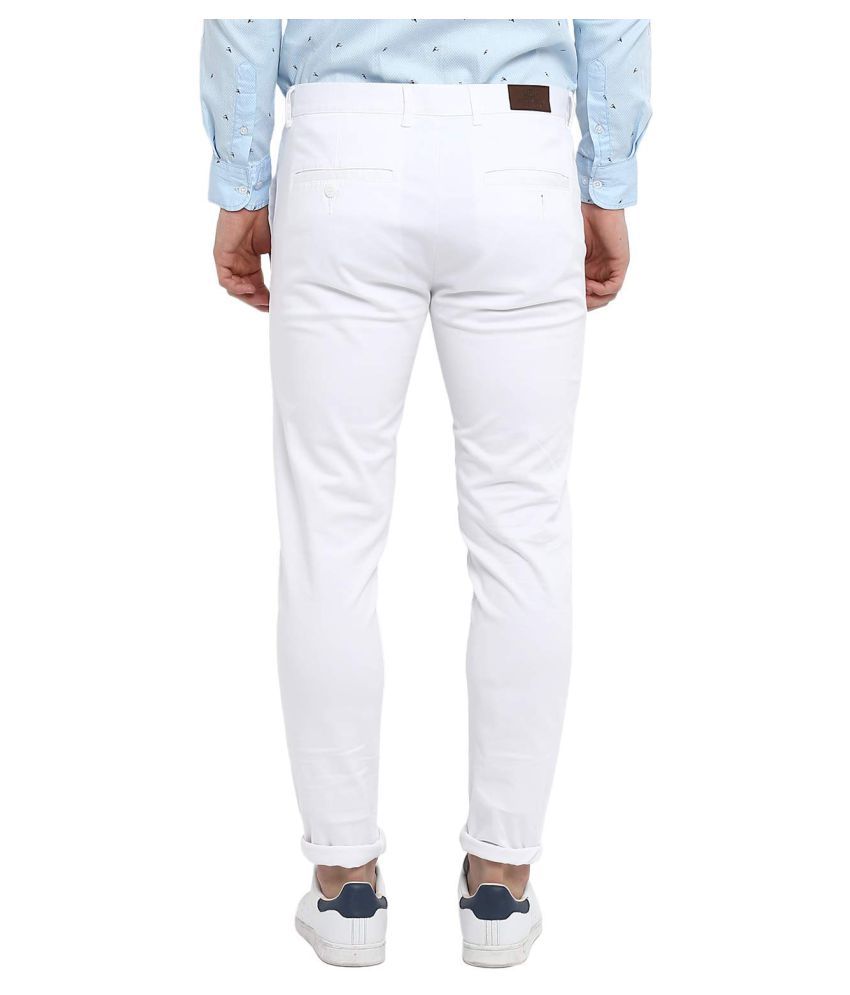 white slim fit trousers