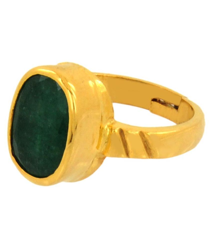 Barishh 7.5 Ratti Certified Emerald Panna Gemstone Astrological Ring In ...