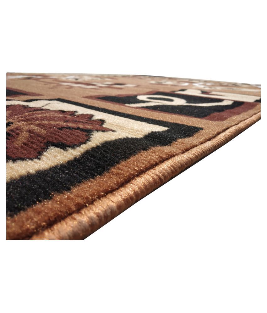 ASAD EMPORIUM RUGS Gold Polypropylene Carpet Floral 5x7 Ft Buy ASAD