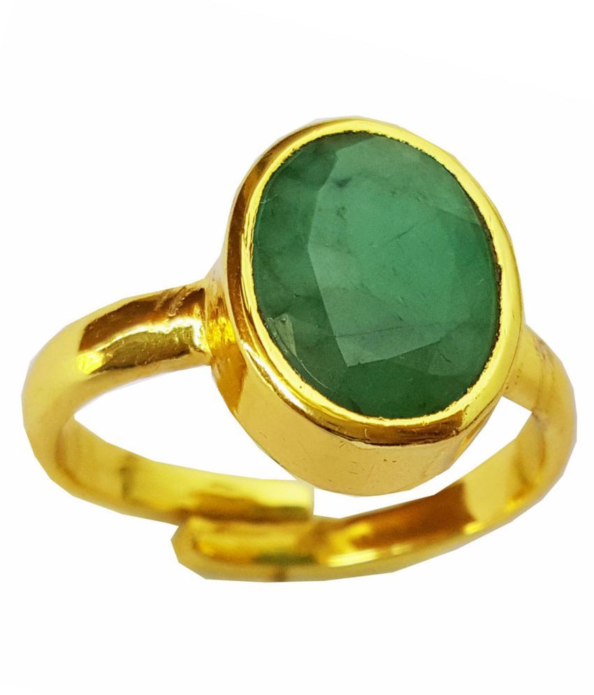 RS Jewellers Certified Emerald Panna 5.71 Carat Panchdhatu Gold Plating ...