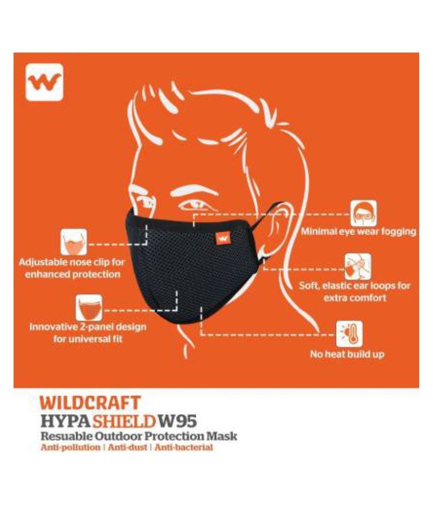 Wildcraft HypaShield reusable outdoor protection mask W95 Medium (Pack