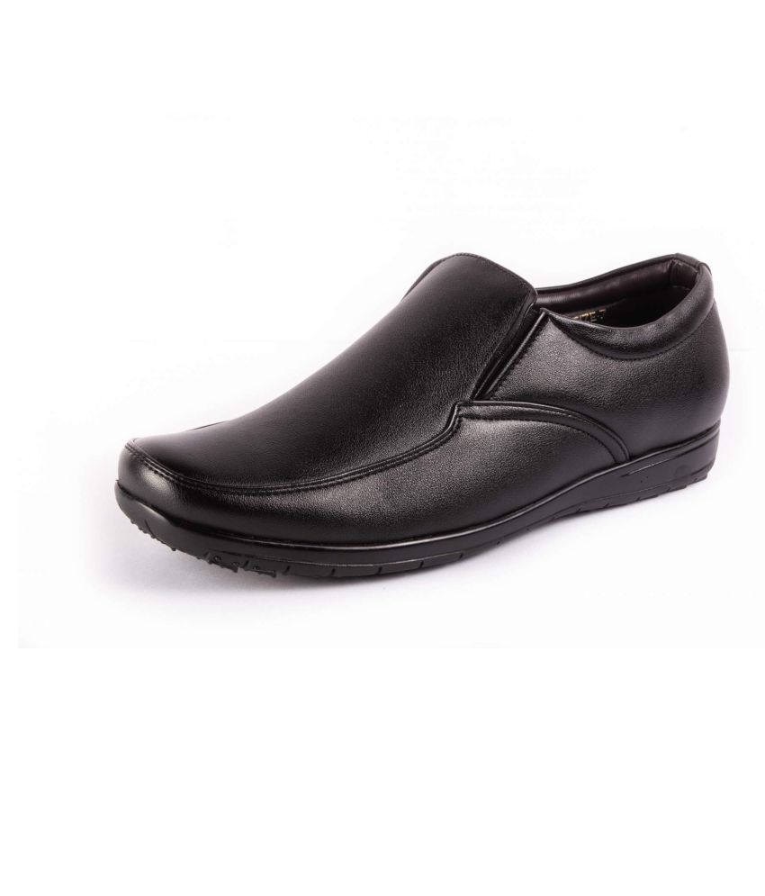 KNIGHT WALKERS Slip On Genuine Leather Black Formal Shoes