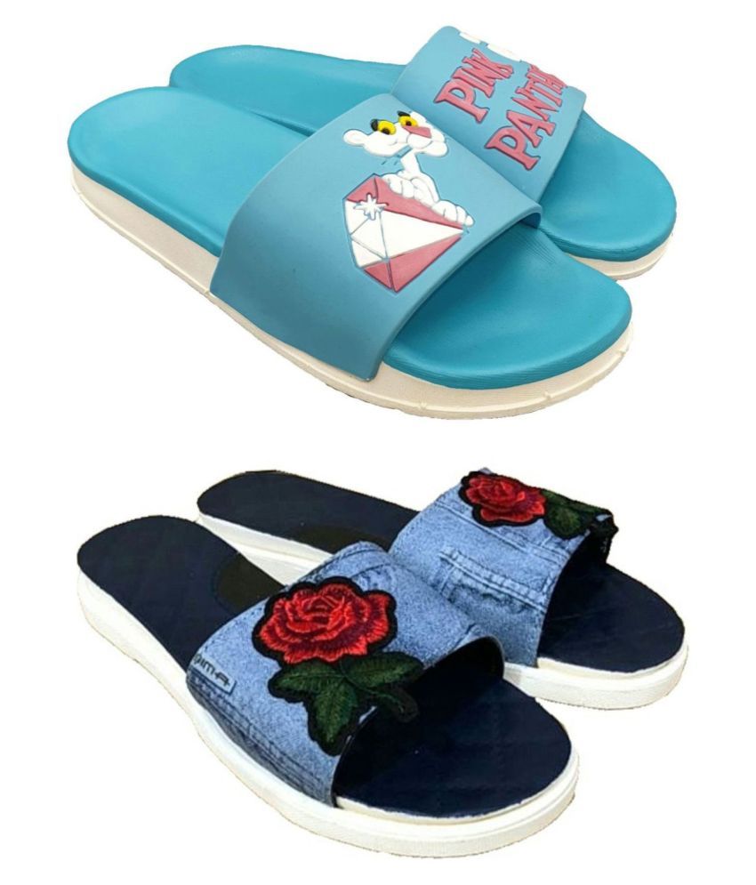 palm angels slides blue