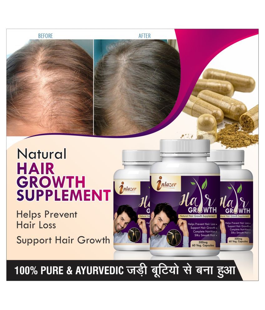 Inlazer hair growth for remove spilitants Capsule 180 no.s Pack of 3