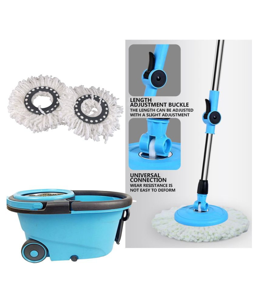 WYSNER Double Bucket Mop Bucket Mop with 360 Degree Rotating Long