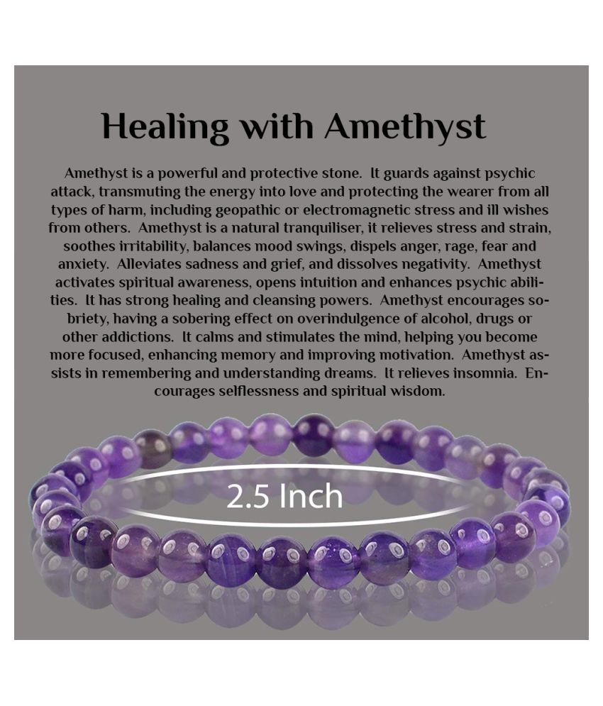 Amethyst Bracelet for Healing & Evil Eye Men Women: Buy Amethyst ...