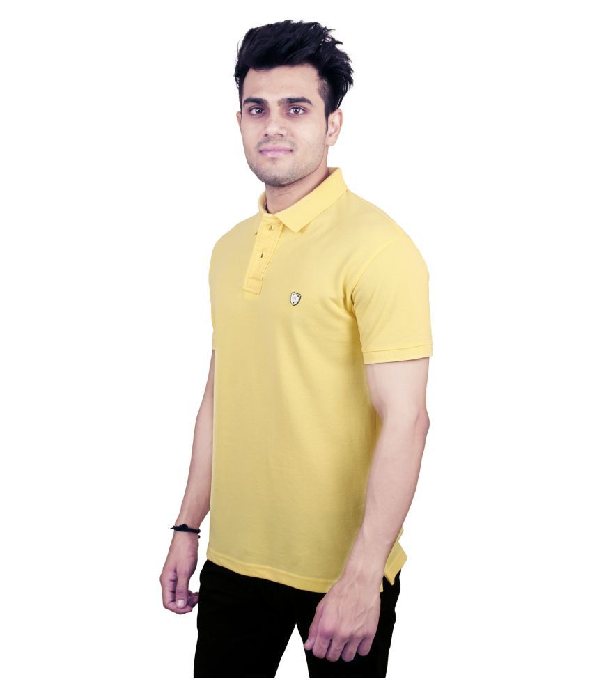 Homme &Co Cotton Yellow Solids T-Shirt - Buy Homme &Co Cotton Yellow ...