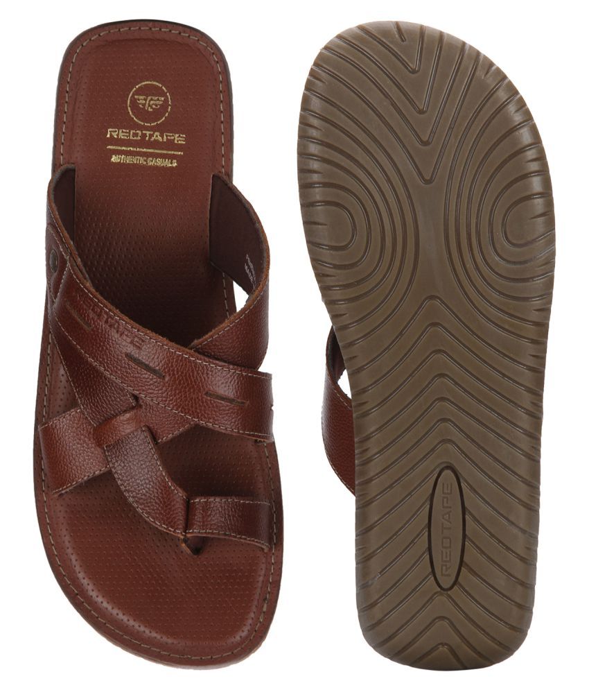 Red Tape Tan Leather Sandals Price in India- Buy Red Tape Tan Leather ...