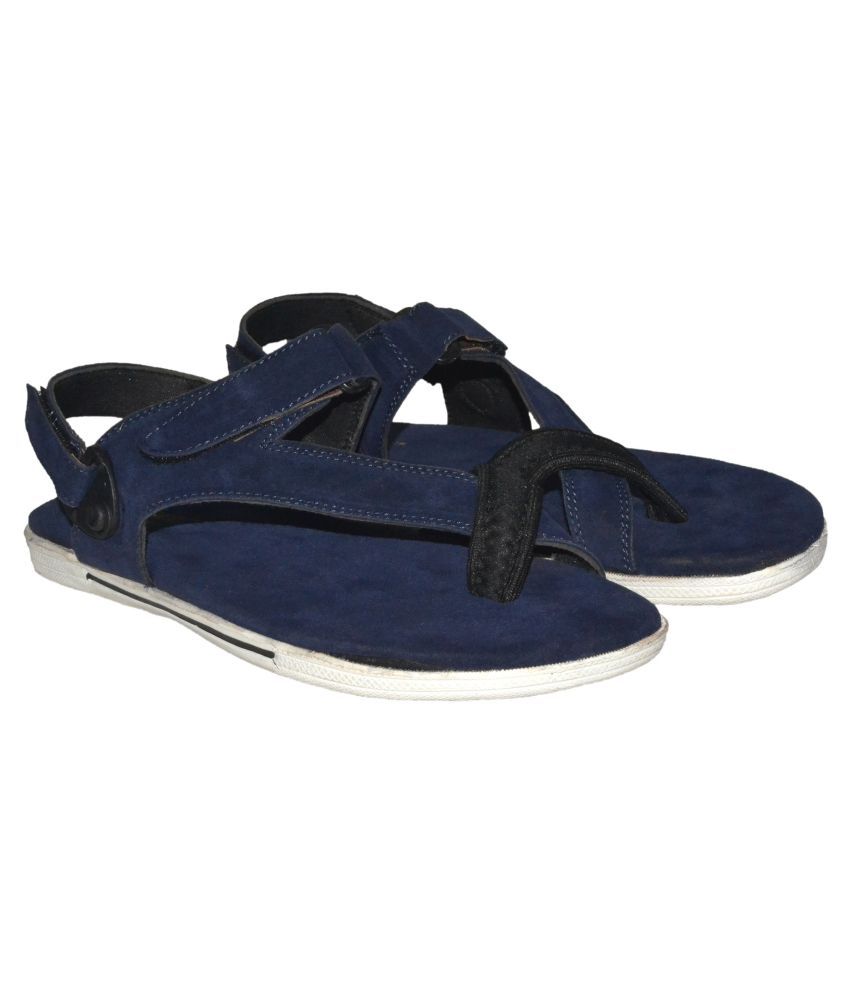 blue suede sandals