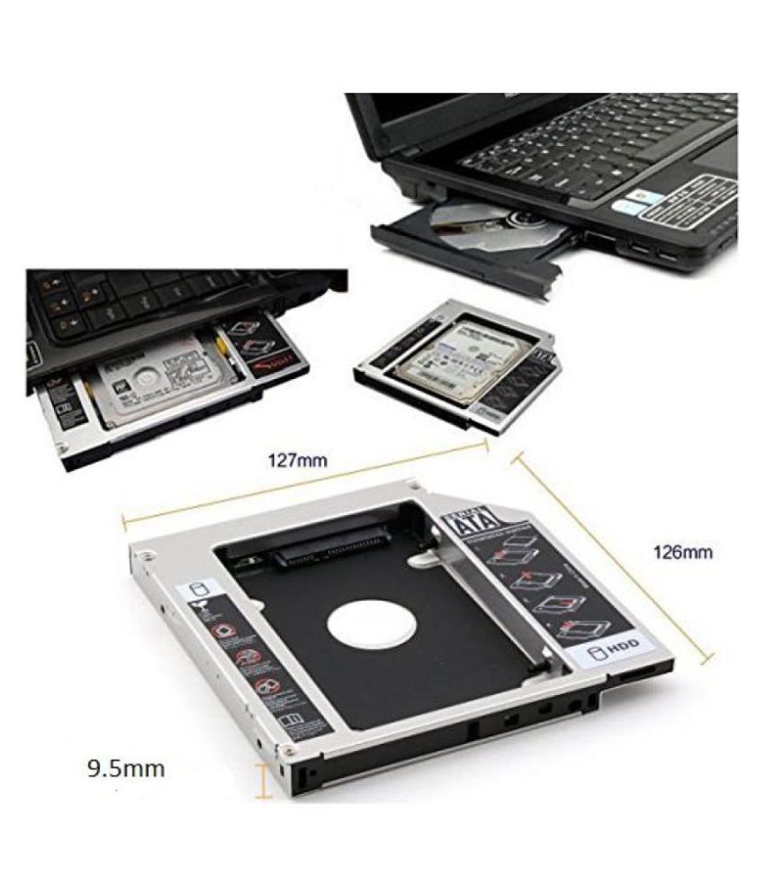 ADMI Internal Hard disk SATA Case 2nd Hard Drive Caddy 9.5 mm Serial ATA laptop Silver Buy