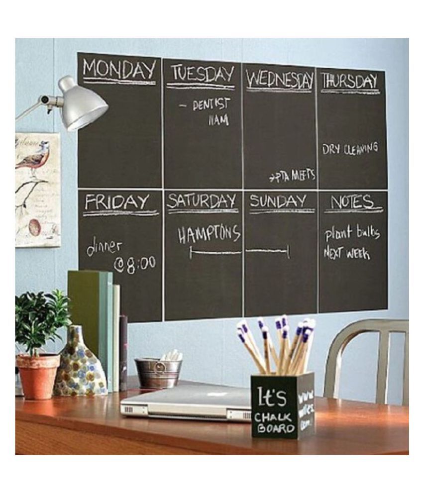 Blackboard Self Adhesive Vinyl Chalkboard Decal Wall Sticker with 5