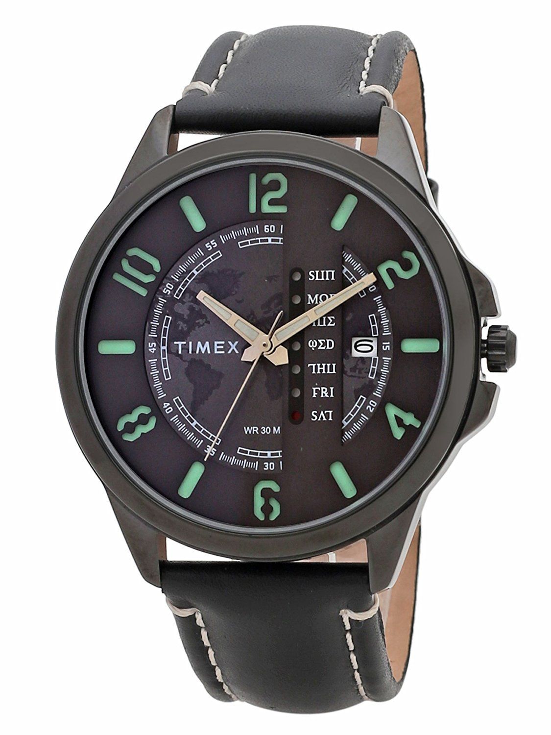 ex306 blue leather analog men's watch