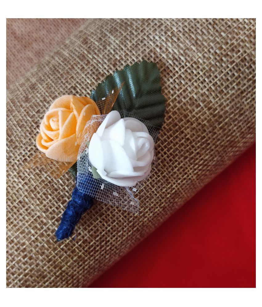 Tiranga Indian Flag color flowers brooch unisex for Conference ...