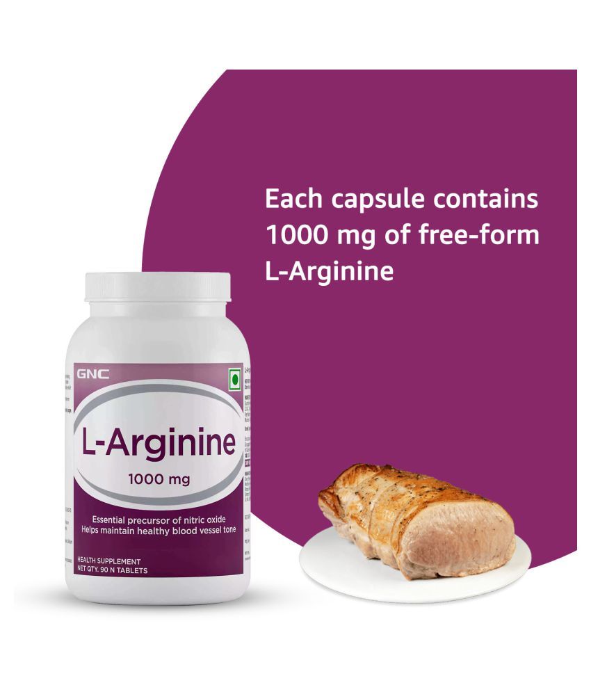 GNC LArginine 1000 mg 90 Caplets 90 no.s Buy GNC LArginine 1000 mg
