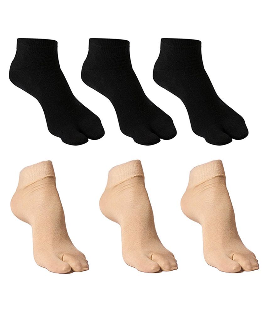     			KYODO - Multicolor Lycra Women's Ankle Length Socks ( Pack of 6 )