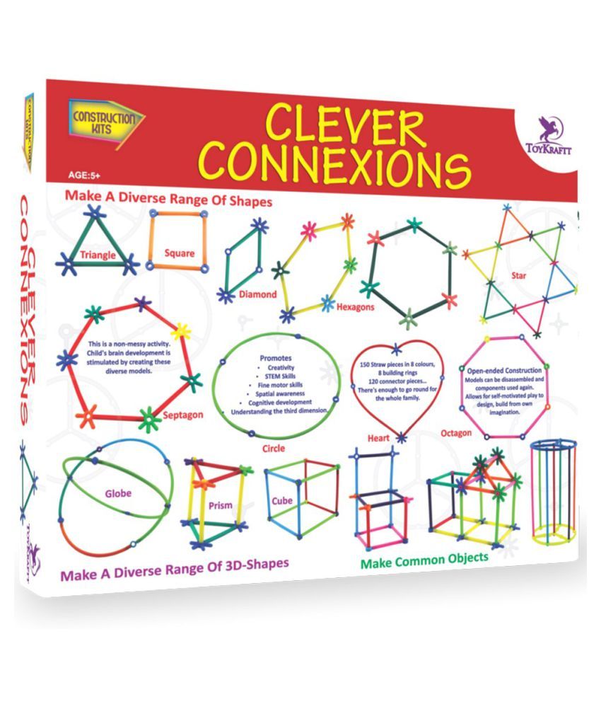 Toykraft Clever Connections 275 Pcs Straw Connector Stem Building Construction Toys For 7 Year Old Kid Buy Toykraft Clever Connections 275 Pcs Straw Connector Stem Building Construction Toys For 7
