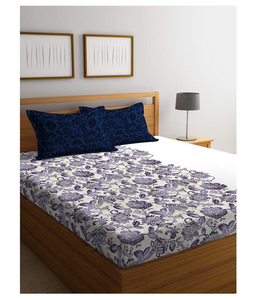 portico sparkle Cotton Double Bedsheet with 2 Pillow Covers Buy