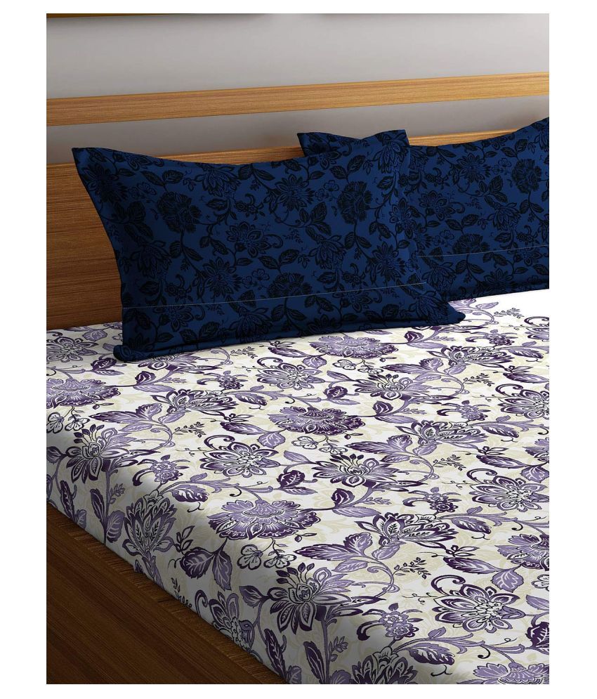 portico sparkle Cotton Double Bedsheet with 2 Pillow Covers Buy