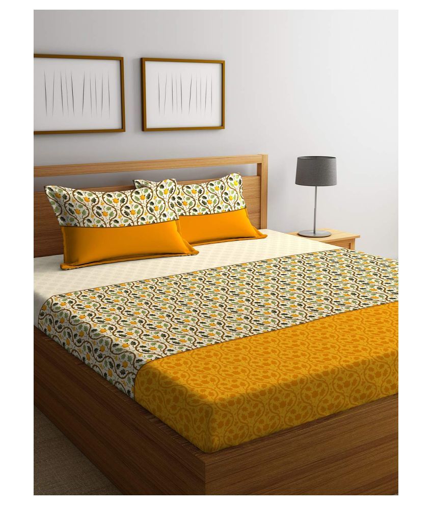 Stellar Bedsheet Cotton Double Bedsheet with 2 Pillow Covers Buy