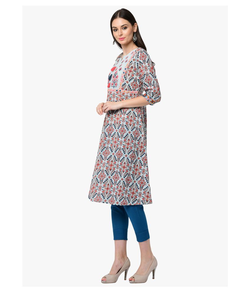 grey color kurti combination