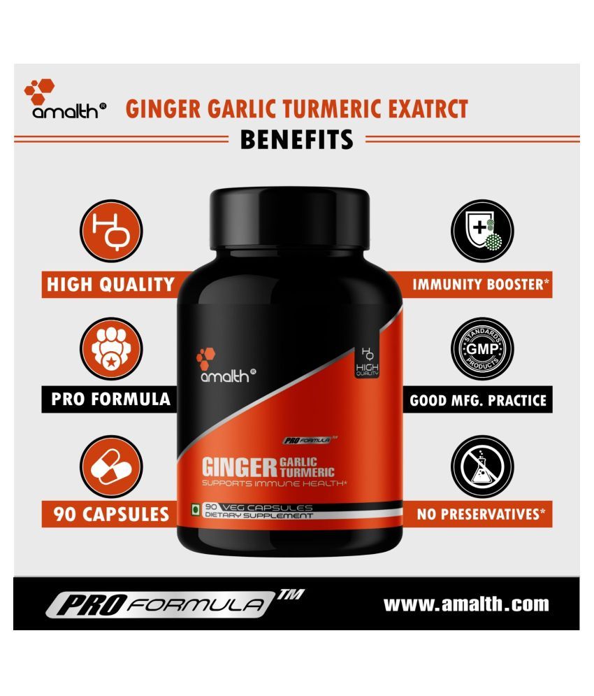 Amalth Ginger Garlic Turmeric Extract Immunity Booster Capsule 1000 mg