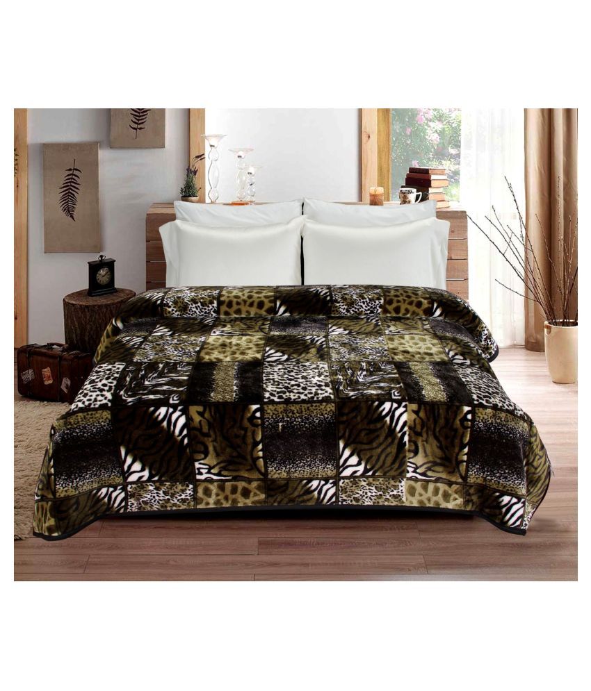     			RIAN Double Poly Mink Floral Blanket