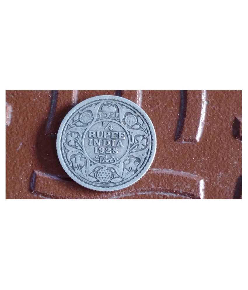 BRITISH INDIA - ¼ Rupee - King George V ( KG V ) 1928 Silver (.917) • 2.92 g • ⌀ 19 mm
