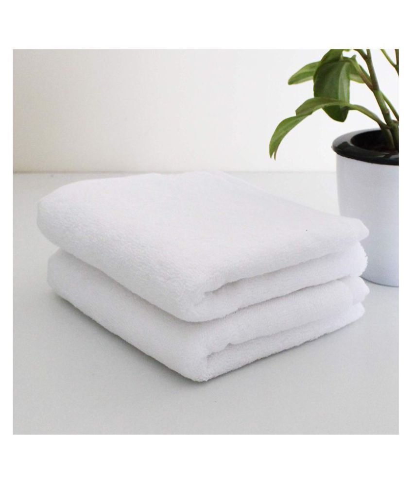     			Wholesale Set of 2 Cotton Bath Towel White