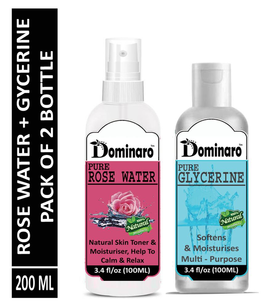 Dominaro Premium Glycerine - For Softens & Moisturises, Multi-Purpose Cleanser 200 mL Pack of 2