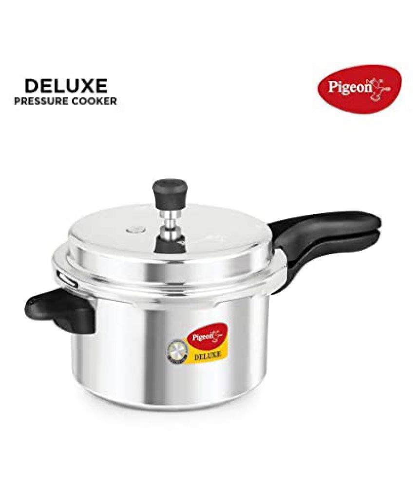 PIGEON DELUXE 3 L Aluminium OuterLid Pressure Cooker Without Induction ...