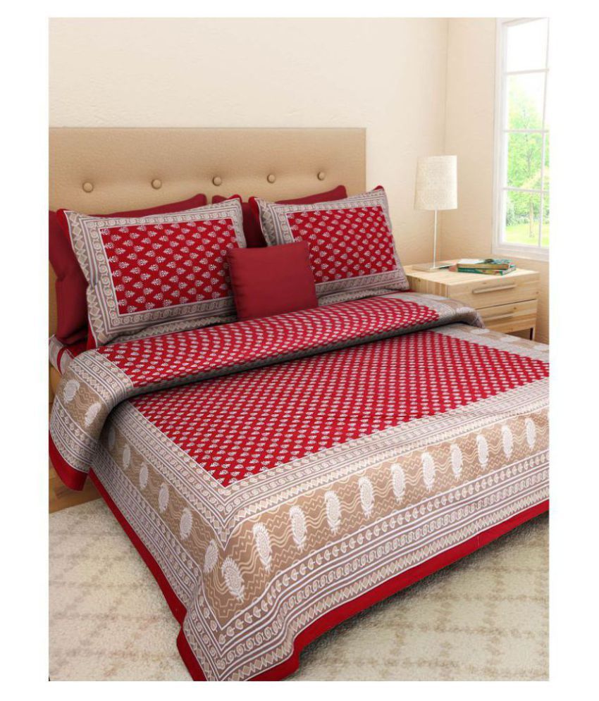     			Bombay Spreads Cotton Double Bedsheet with 2 Pillow Covers