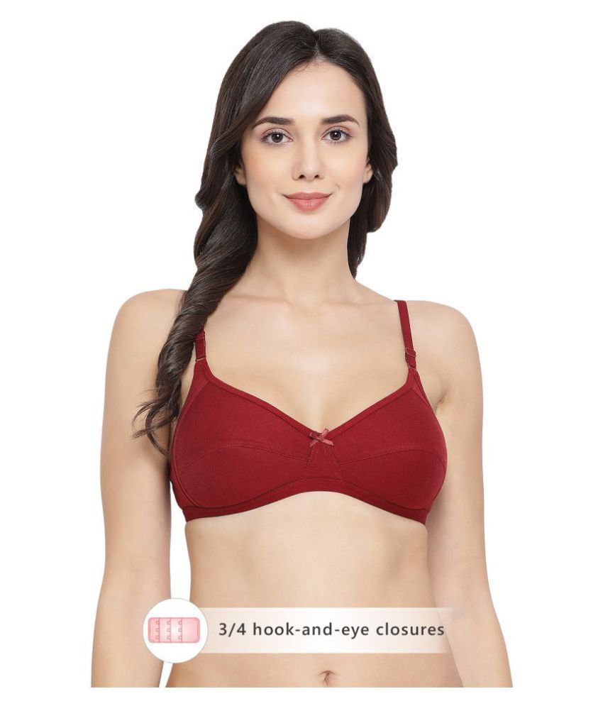     			Clovia Cotton Non Padded Women's Everyday Bra ( Maroon )