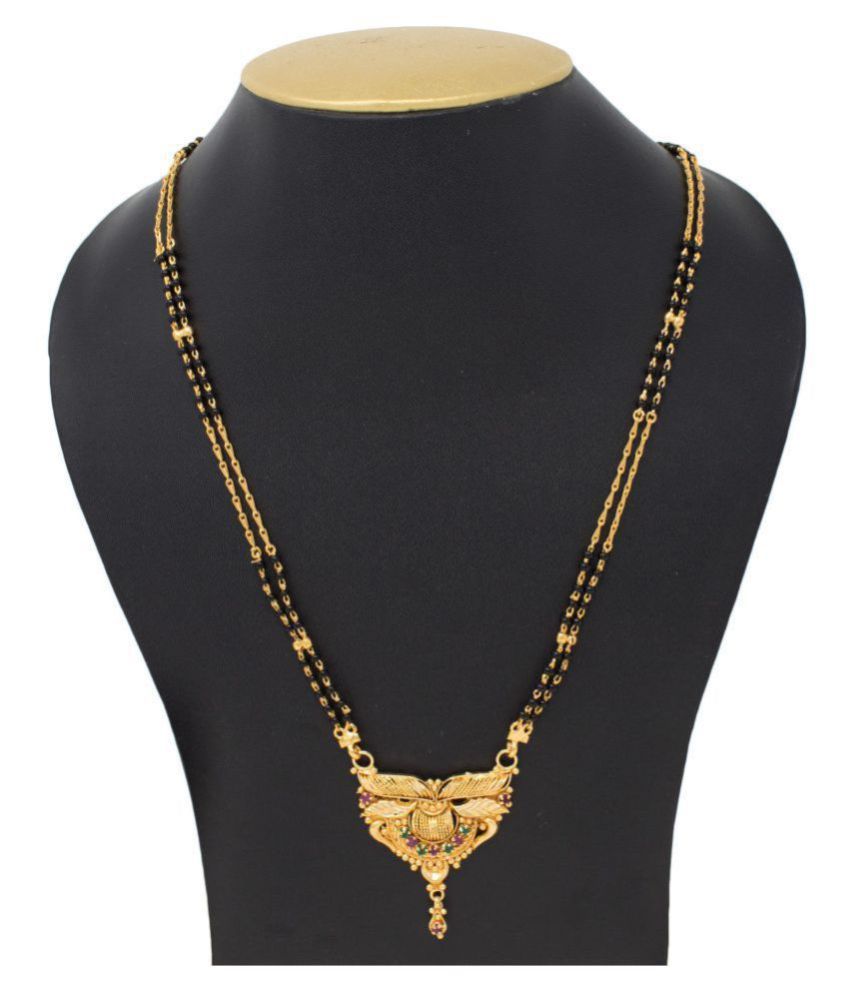 Imc Deals Indian Mangalsutra 22k Gold Plated Black Beads 26