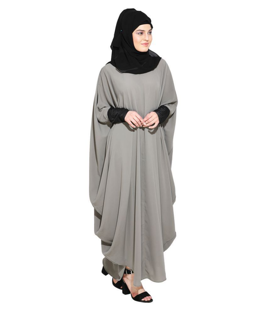 MODESTLY Grey Polyester Stitched Burqas without Hijab Price in India ...