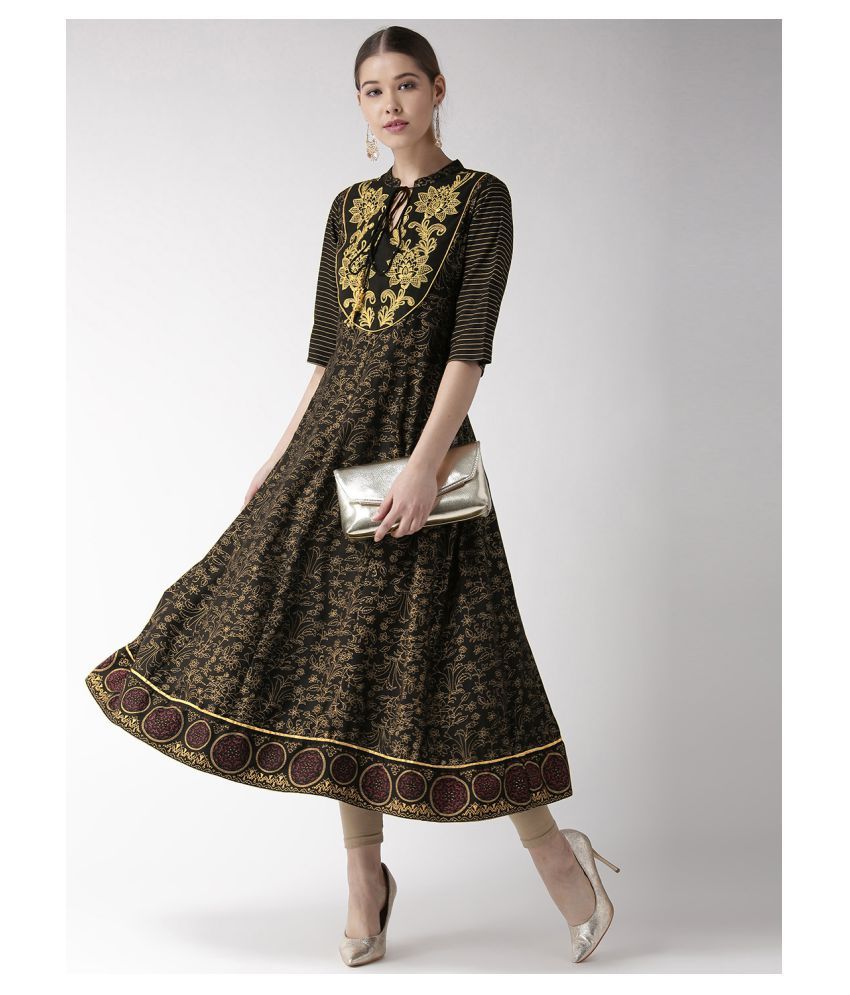 Akiko Yellow Cotton Anarkali Kurti  Buy Akiko Yellow Cotton Anarkali Kurti  Online at Best Prices in India on Snapdeal