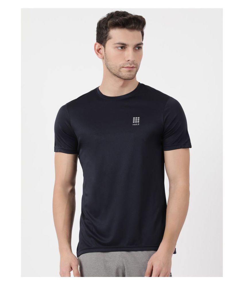     			Rock.it Navy Polyester T-Shirt