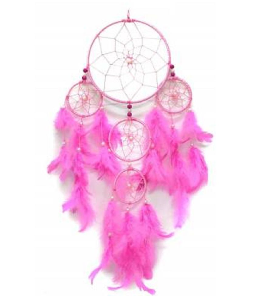     			new lucky Feather Pink Dream Catcher - Pack of 1 ( 51 X 18 cms )