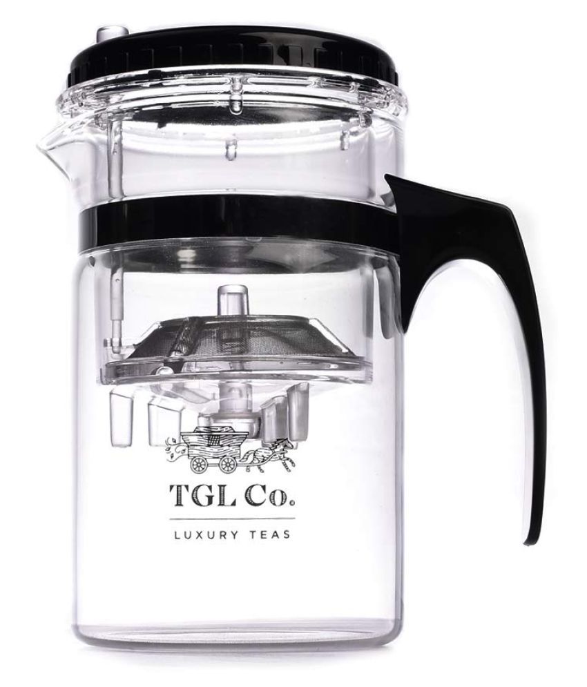 Tgl Glass Kamjove Press Art Tea Cup N Green Tea Kettle (black, 500ml 