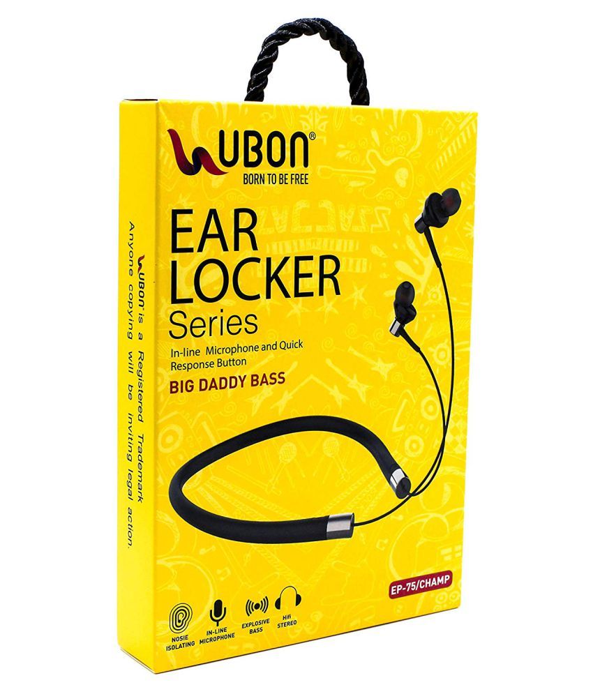 UBON EP75 Champ Neckband Wired With Mic Headphones/Earphones Buy UBON EP75 Champ Neckband