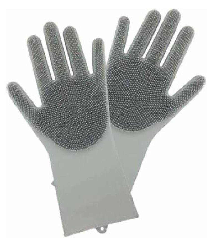     			UNIQUE CARTZ Scrubber Rubber Standard Size Cleaning Glove 1 Pair Dish Washing