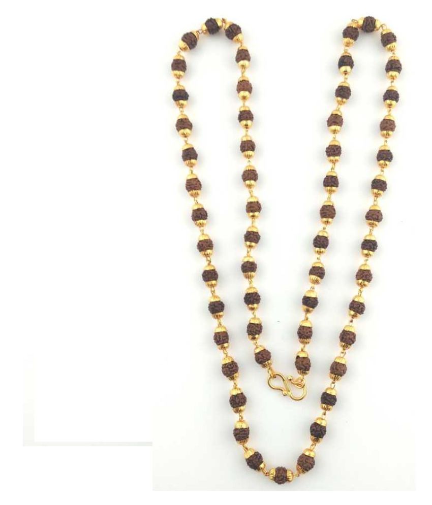 Manorama Rudraksha 5 Mukhi Japa Mala Rosary With Golden Cap Hindu