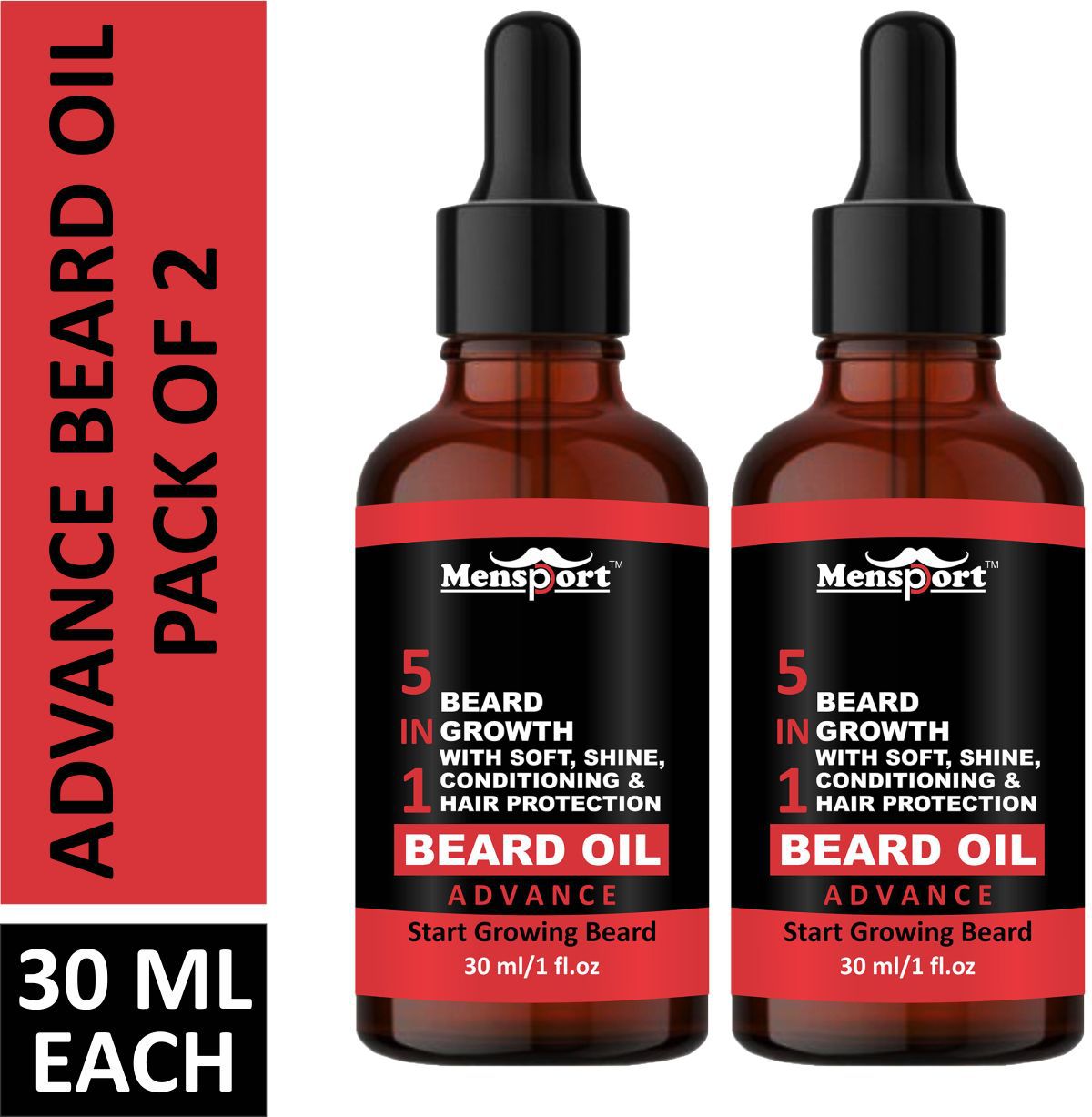Mensport  Advance  Beard Oil (5 IN 1) 60 ml Pack of 2