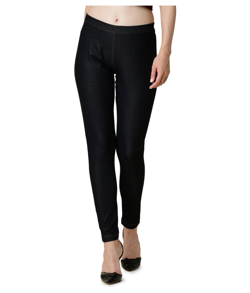black cotton jeggings