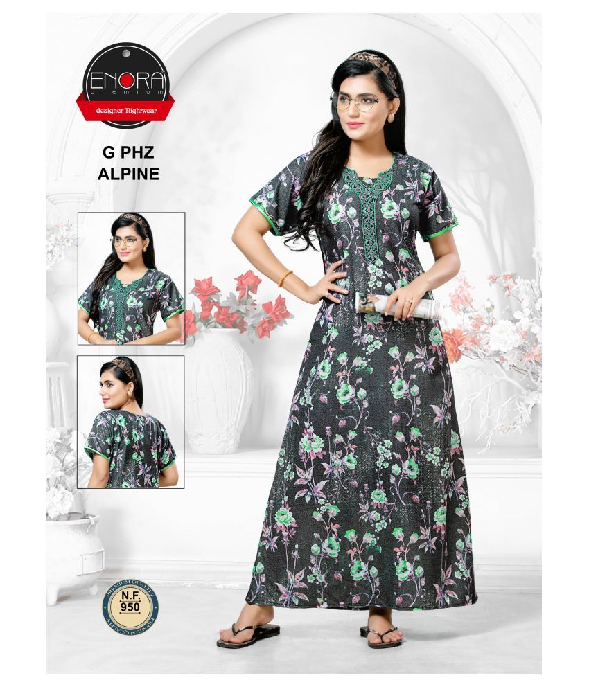 Buy Enora Alpine Nighty & Night Gowns - Black Online at Best Prices in India - Snapdeal